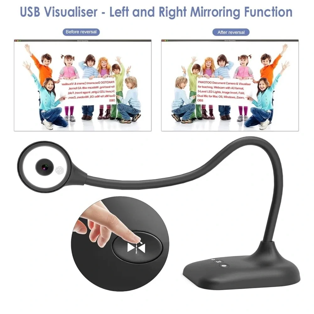 USB Document Camera for Teachers, Webcam/Doc Camera for Classroom with A3 Format